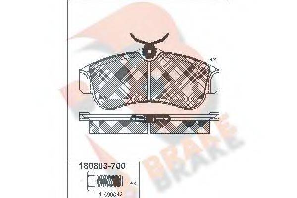 R BRAKE RB0803700 Комплект гальмівних колодок, дискове гальмо