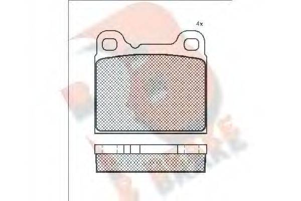 R BRAKE RB0890 Комплект гальмівних колодок, дискове гальмо