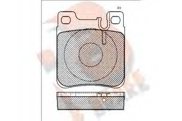 R BRAKE RB0976 Комплект гальмівних колодок, дискове гальмо