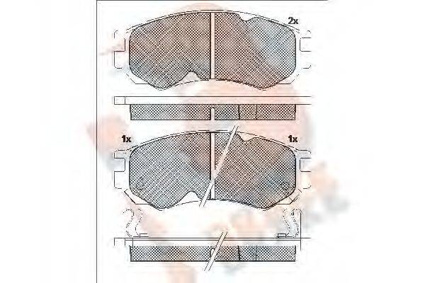 R BRAKE RB1106 Комплект гальмівних колодок, дискове гальмо