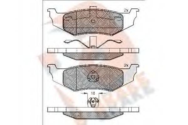 R BRAKE RB1114 Комплект гальмівних колодок, дискове гальмо