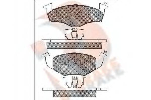 R BRAKE RB1119 Комплект гальмівних колодок, дискове гальмо