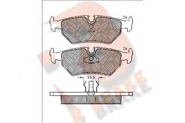 R BRAKE RB1214 Комплект гальмівних колодок, дискове гальмо