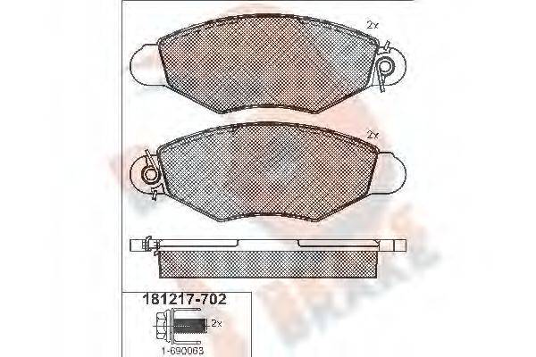 R BRAKE RB1217702 Комплект гальмівних колодок, дискове гальмо