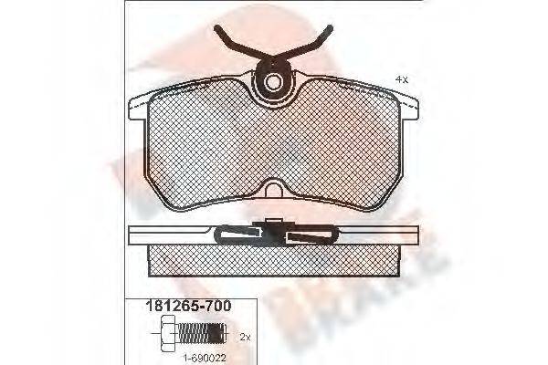 R BRAKE RB1265700 Комплект гальмівних колодок, дискове гальмо