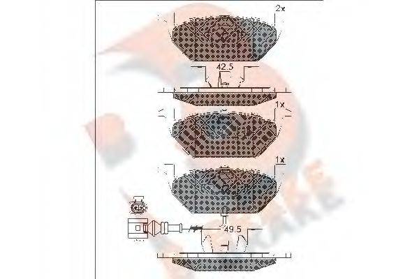 R BRAKE RB1349 Комплект гальмівних колодок, дискове гальмо