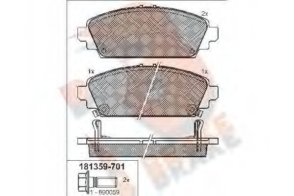 R BRAKE RB1359701 Комплект гальмівних колодок, дискове гальмо