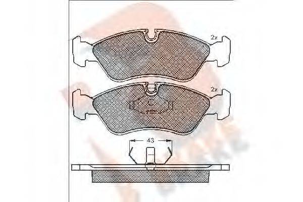 R BRAKE RB1366 Комплект гальмівних колодок, дискове гальмо