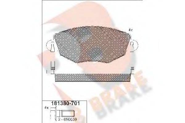 R BRAKE RB1380701 Комплект гальмівних колодок, дискове гальмо