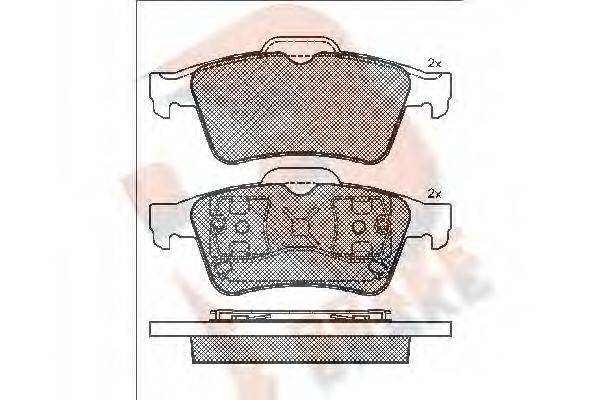 R BRAKE RB1433 Комплект гальмівних колодок, дискове гальмо