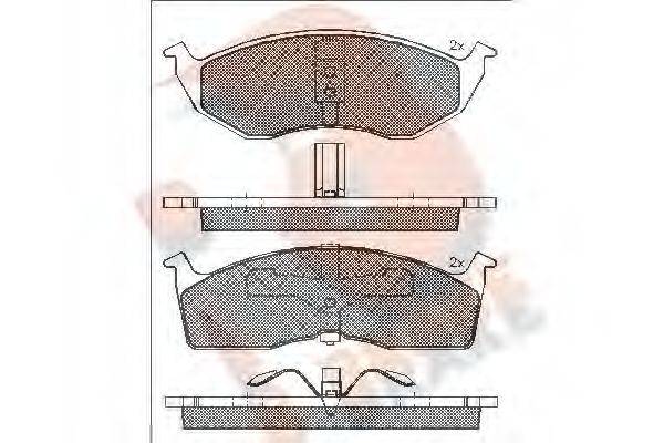 R BRAKE RB1436 Комплект гальмівних колодок, дискове гальмо