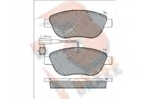 R BRAKE RB1440 Комплект гальмівних колодок, дискове гальмо