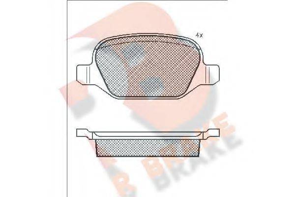 R BRAKE RB1502 Комплект гальмівних колодок, дискове гальмо