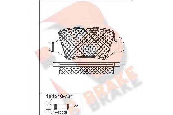 R BRAKE RB1510701 Комплект гальмівних колодок, дискове гальмо