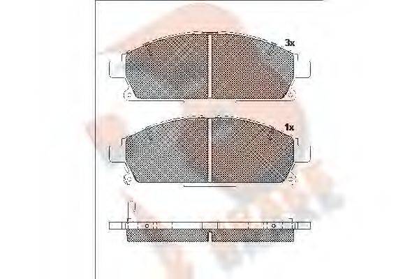 R BRAKE RB1521200 Комплект гальмівних колодок, дискове гальмо