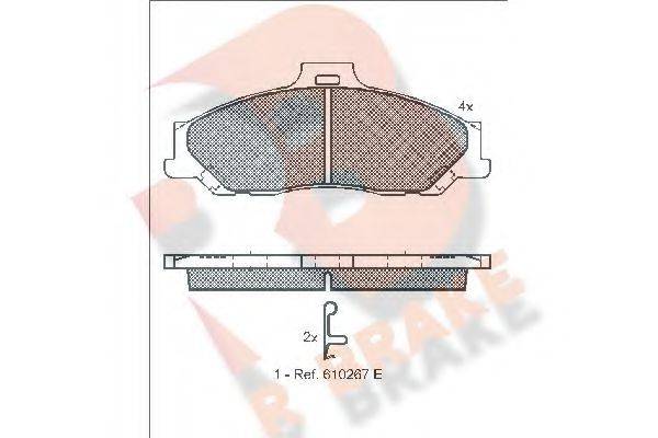 R BRAKE RB1580 Комплект гальмівних колодок, дискове гальмо