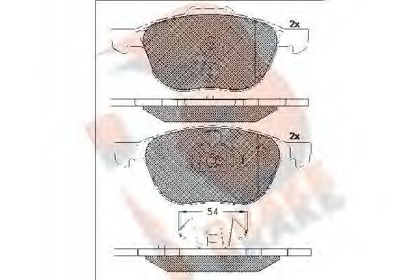 R BRAKE RB1617202 Комплект гальмівних колодок, дискове гальмо