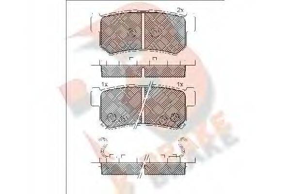 R BRAKE RB1646 Комплект гальмівних колодок, дискове гальмо