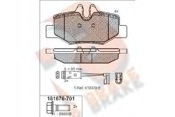 R BRAKE RB1676701 Комплект гальмівних колодок, дискове гальмо