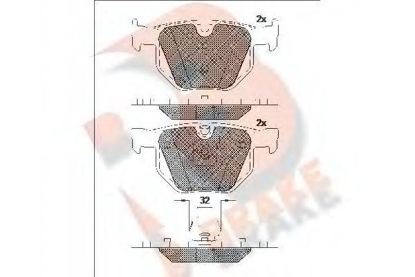 R BRAKE RB1685202 Комплект гальмівних колодок, дискове гальмо