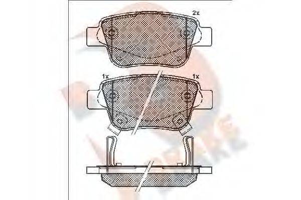 R BRAKE RB1688 Комплект гальмівних колодок, дискове гальмо