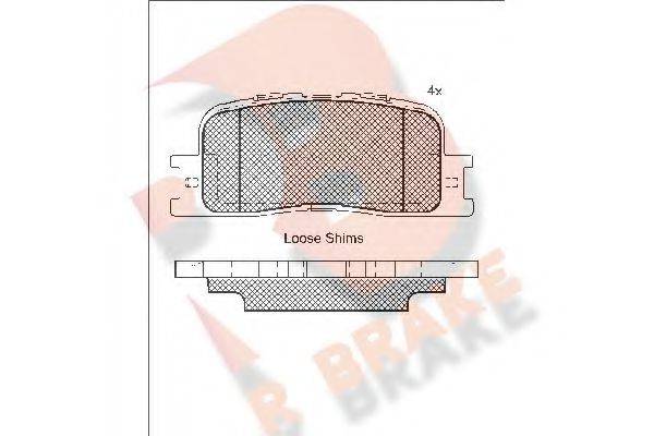 R BRAKE RB1706 Комплект гальмівних колодок, дискове гальмо