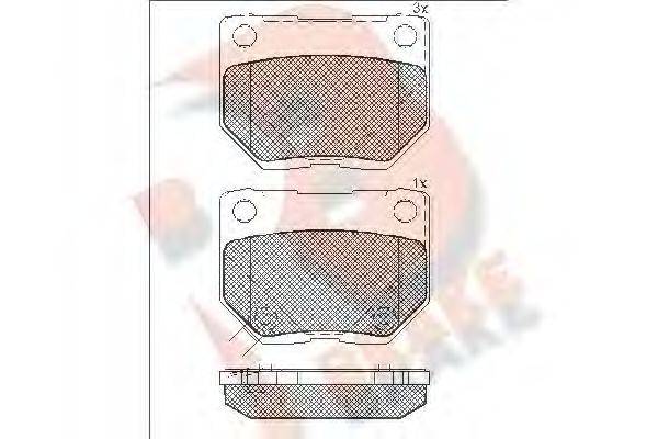 R BRAKE RB1749 Комплект гальмівних колодок, дискове гальмо