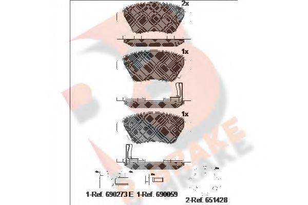 R BRAKE RB1810203 Комплект гальмівних колодок, дискове гальмо