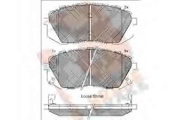 R BRAKE RB1826 Комплект гальмівних колодок, дискове гальмо