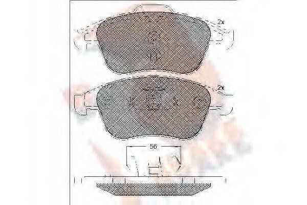 R BRAKE RB1859 Комплект гальмівних колодок, дискове гальмо