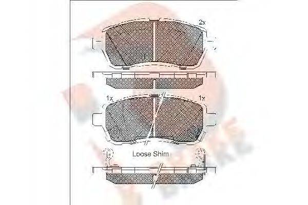 R BRAKE RB1881200 Комплект гальмівних колодок, дискове гальмо