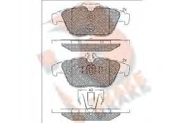 R BRAKE RB1900 Комплект гальмівних колодок, дискове гальмо