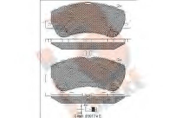 R BRAKE RB1917 Комплект гальмівних колодок, дискове гальмо