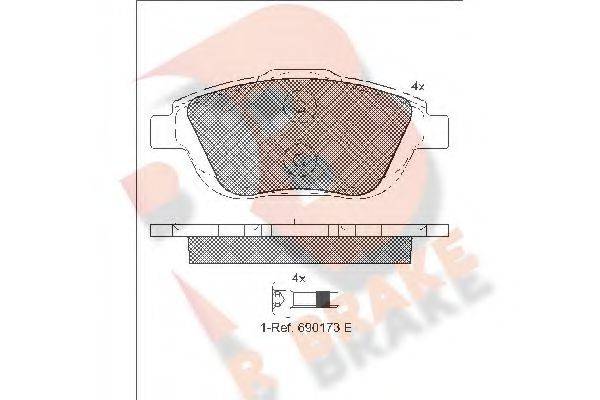 R BRAKE RB1925 Комплект гальмівних колодок, дискове гальмо