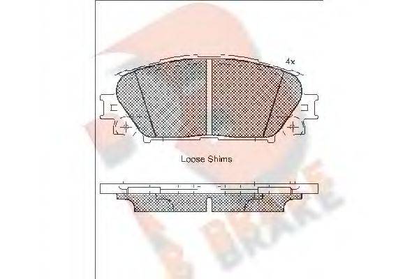 R BRAKE RB1938 Комплект гальмівних колодок, дискове гальмо