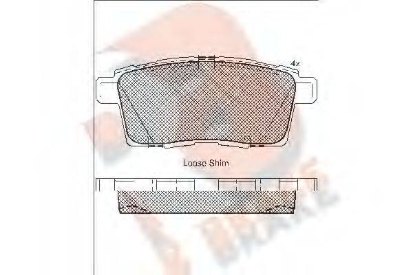 R BRAKE RB1963 Комплект гальмівних колодок, дискове гальмо