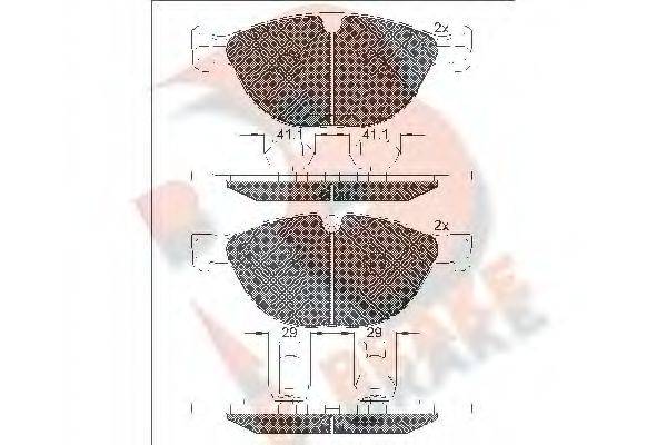 R BRAKE RB1973 Комплект гальмівних колодок, дискове гальмо