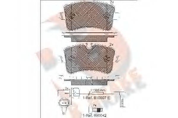 R BRAKE RB1986 Комплект гальмівних колодок, дискове гальмо