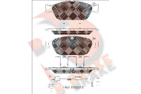 R BRAKE RB1993 Комплект гальмівних колодок, дискове гальмо