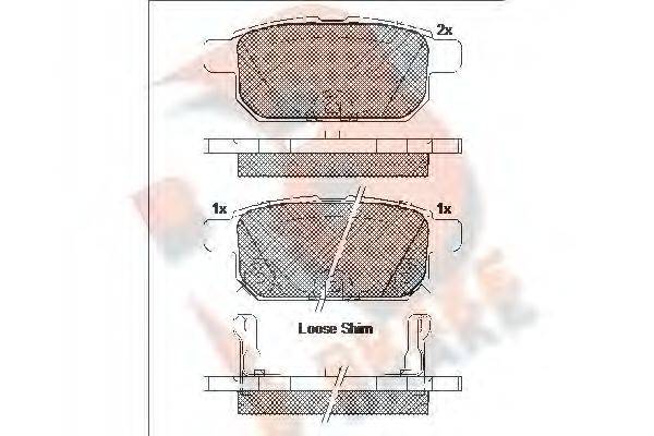 R BRAKE RB2017 Комплект гальмівних колодок, дискове гальмо