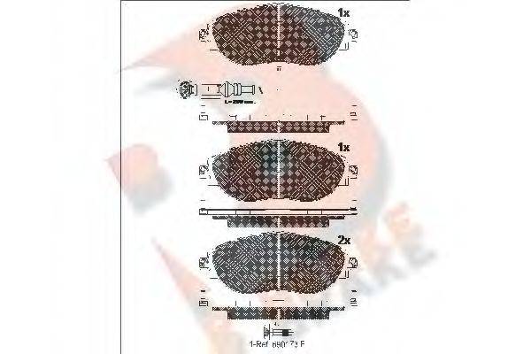 R BRAKE RB2018 Комплект гальмівних колодок, дискове гальмо