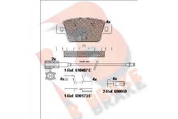 R BRAKE RB2043 Комплект гальмівних колодок, дискове гальмо