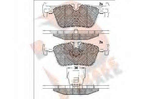 R BRAKE RB2049 Комплект гальмівних колодок, дискове гальмо