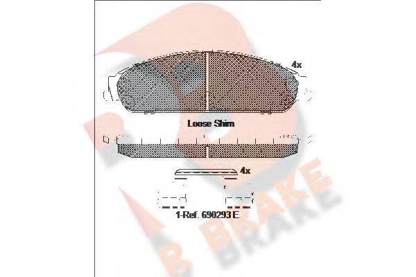 R BRAKE RB2068 Комплект гальмівних колодок, дискове гальмо