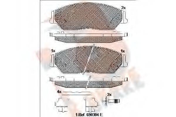 R BRAKE RB2077 Комплект гальмівних колодок, дискове гальмо