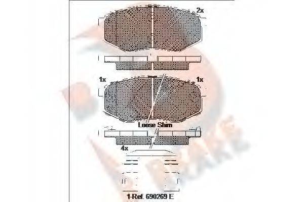 R BRAKE RB2094 Комплект гальмівних колодок, дискове гальмо