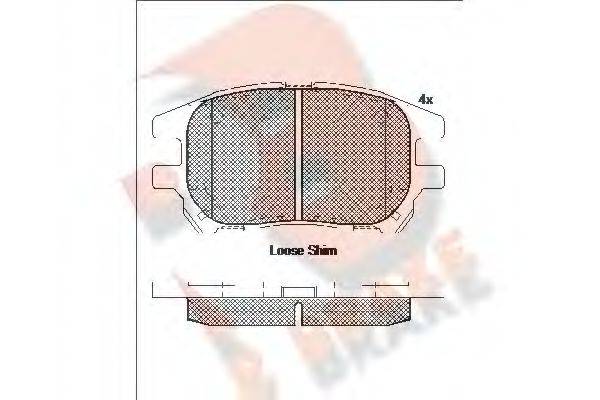 R BRAKE RB2107 Комплект гальмівних колодок, дискове гальмо