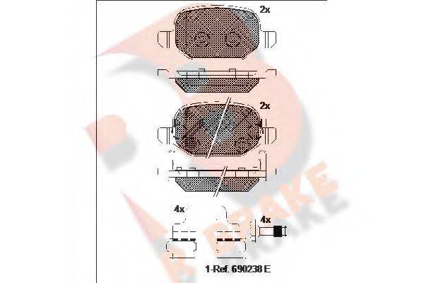 R BRAKE RB2127 Комплект гальмівних колодок, дискове гальмо