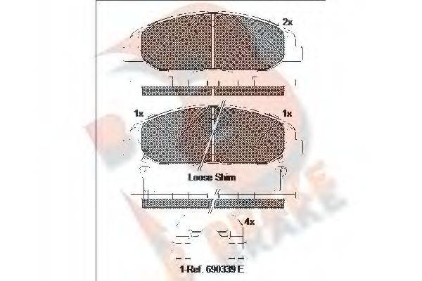 R BRAKE RB2141 Комплект гальмівних колодок, дискове гальмо