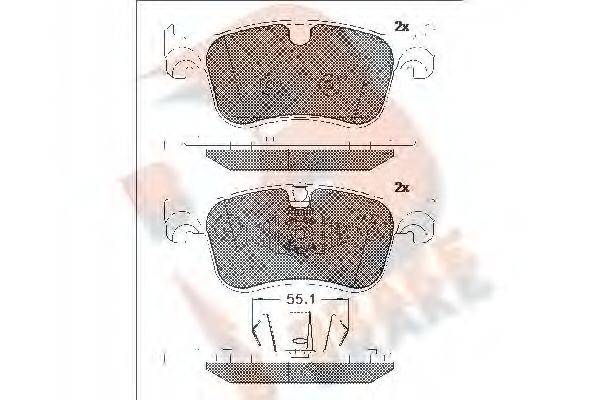 R BRAKE RB2158 Комплект гальмівних колодок, дискове гальмо